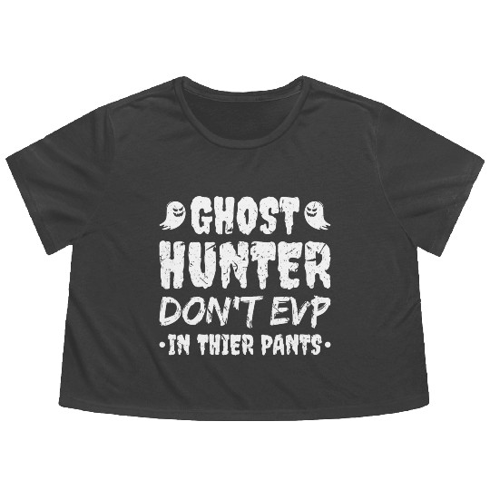 Ghost Hunter Funny Paranormal Researcher Flowy Cropped Tees