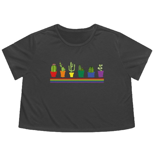 Funny LGBT Plant Gardener Gay Pride Gardeners Flowy Cropped Tees