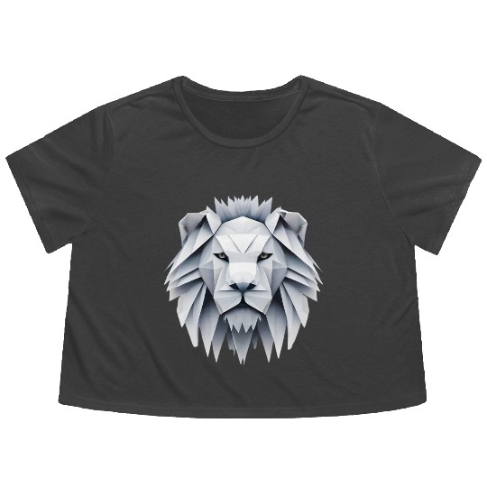 Origami lion - king of folding art Flowy Cropped Tees