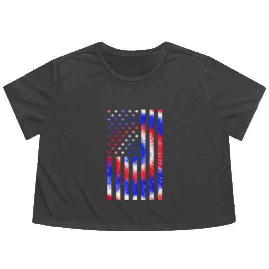 American Flag Cat Lover LGBT Pride Month Feline Flowy Cropped Tees
