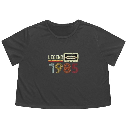 1985 Geburtstag Vintage Cassette Flowy Cropped Tees