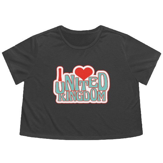 United kingdom hearts Flowy Cropped Tees