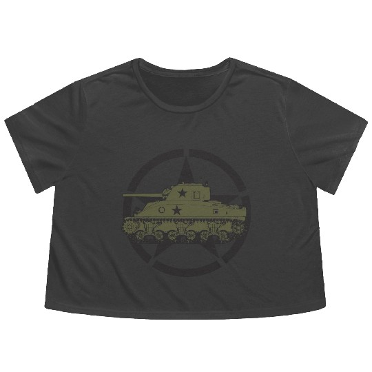 M4 Sherman | World War 2 Vehicle Flowy Cropped Tees