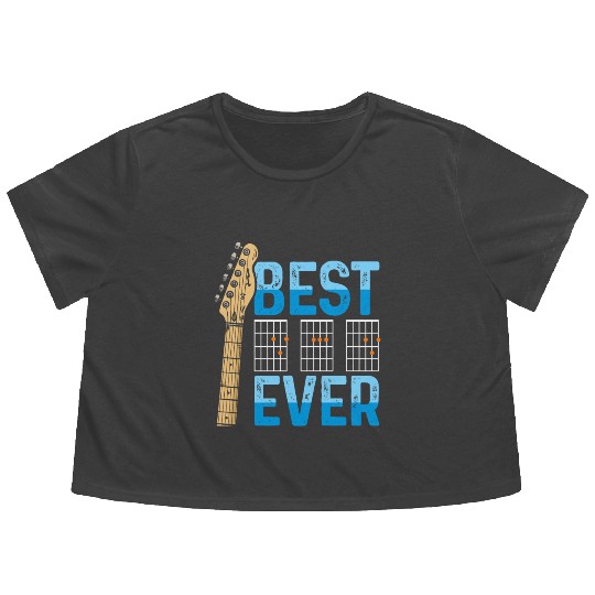 Best Dad Ever Guitarist Father Guitar Musician Flowy Cropped Tees