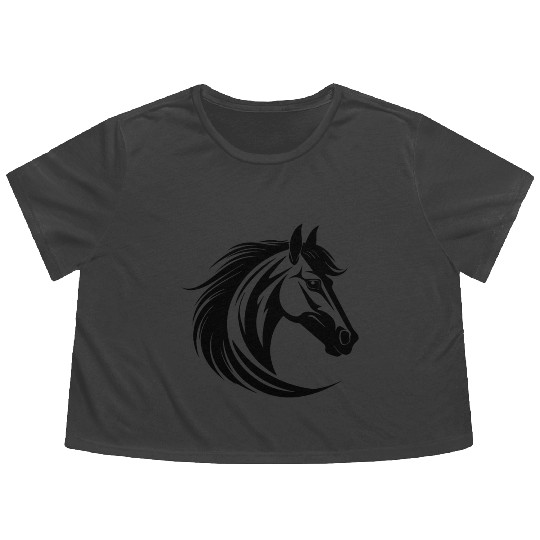 Horse Equine Pony Flowy Cropped Tees