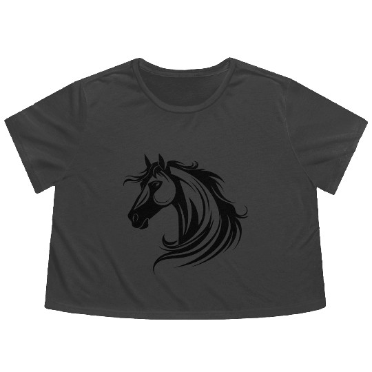 Horse Equine Pony Flowy Cropped Tees