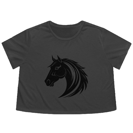 Horse Equine Pony Flowy Cropped Tees