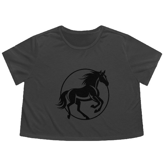 Horse Equine Pony Flowy Cropped Tees