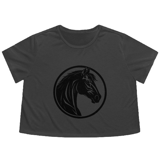 Horse Equine Pony Flowy Cropped Tees