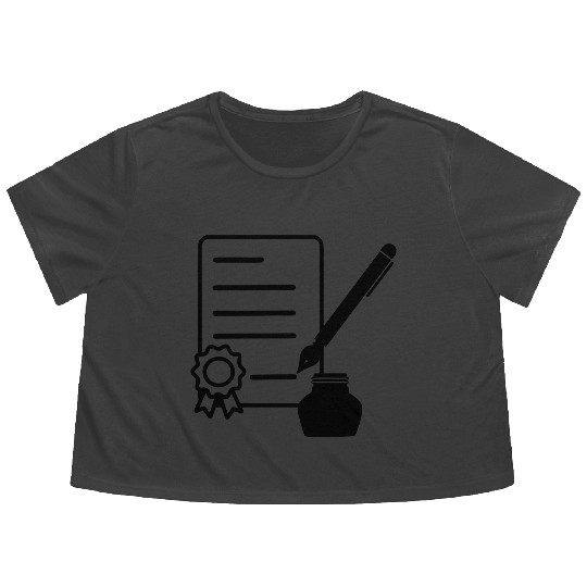 Contract with wax seal, ink pen, Flowy Cropped Tees