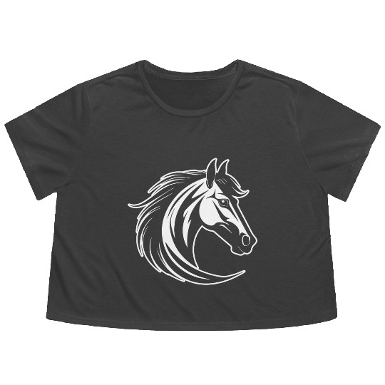Horse Equine Pony Flowy Cropped Tees