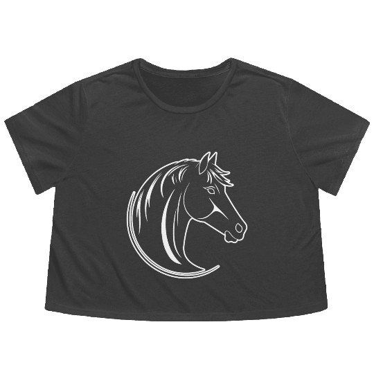 Horse Equine Pony Flowy Cropped Tees