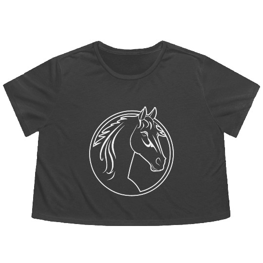 Horse Equine Pony Flowy Cropped Tees