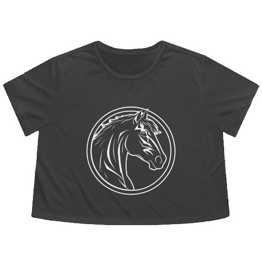 Horse Equine Pony Flowy Cropped Tees