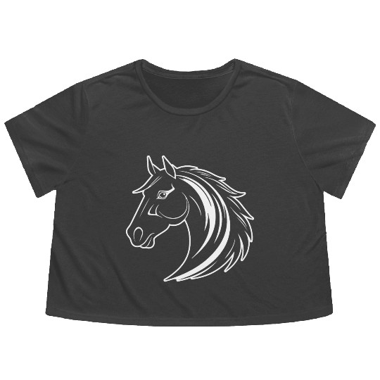 Horse Equine Pony Flowy Cropped Tees