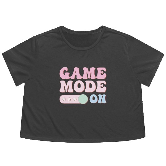 Game Mode On, Happy Game Day Flowy Cropped Tees