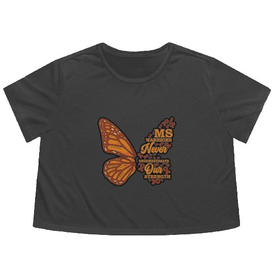MS Warriors Never Underestimate Our Strength Flowy Cropped Tees