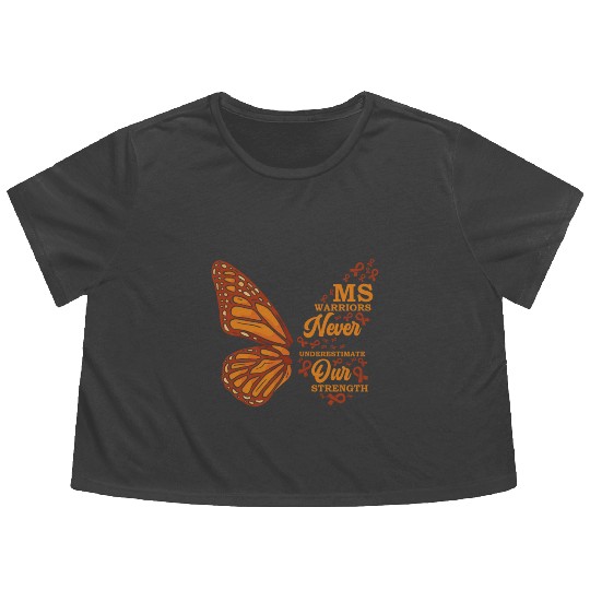 MS Warriors Never Underestimate Our Strength Flowy Cropped Tees