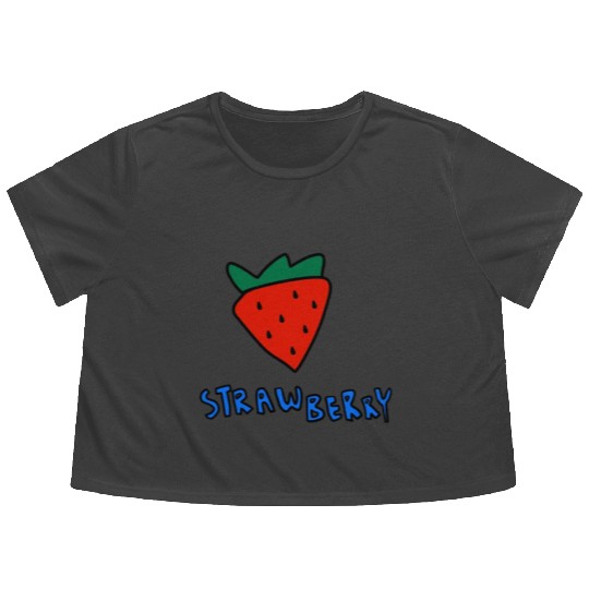 strawberry Flowy Cropped Tees
