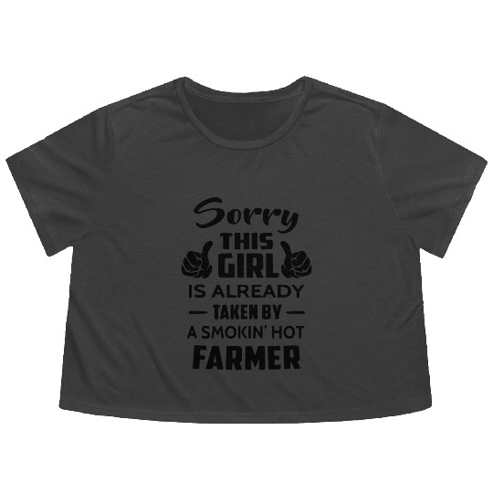 gifts for farm ranch girls, cowgirl country Flowy Cropped Tees