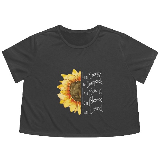 Sunflower - I Am Enough - Sunflower Flowy Cropped Tees