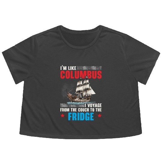 Christopher Columbus Italian American Columbus Day Flowy Cropped Tees