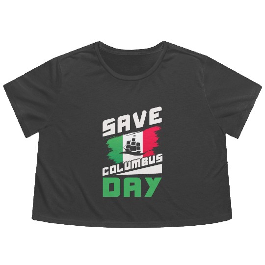 Christopher Columbus Italian American Columbus Day Flowy Cropped Tees