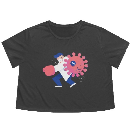 Health Care Professional Beating Coronavirus Flowy Cropped Tees