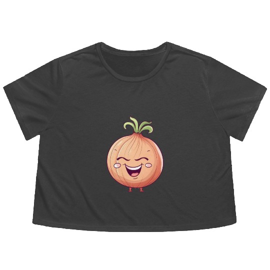 Onion Vegetable Vegan Farmer Funny Cute Love Flowy Cropped Tees