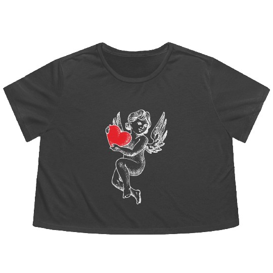 Cherub Baby Angel Christian Church Cupid He Flowy Cropped Tees