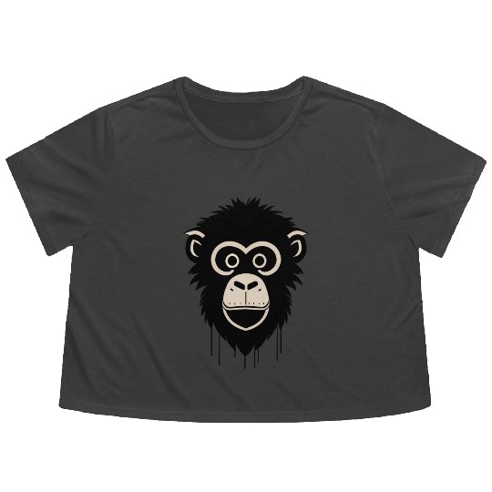 monkey face Flowy Cropped Tees