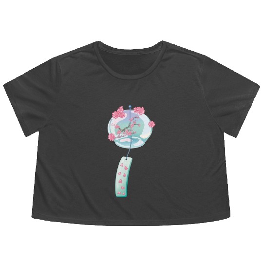 Sakura Wind Chime Flowy Cropped Tees