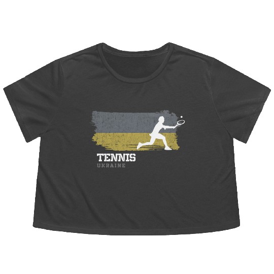 Tennis Ukraine Flag Tennis Player Tennis Flowy Cropped Tees