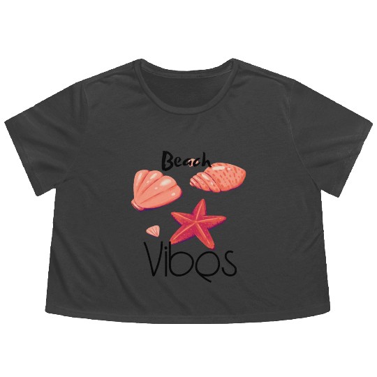 "Beach Vibes Flowy Cropped Tees: Embrace the Sun and Sand!"