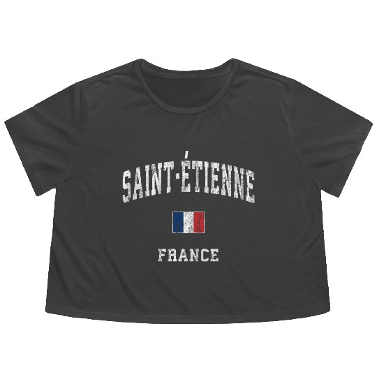 Saint Etienne France Athletic Sports Flowy Cropped Tees