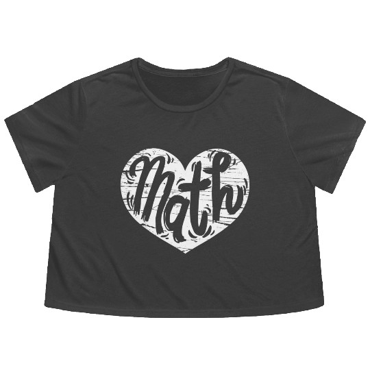 Math Heart Math Teacher He Flowy Cropped Tees
