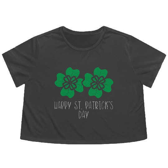 Happy St Patrick s Day Luck Of The Irish Flowy Cropped Tees