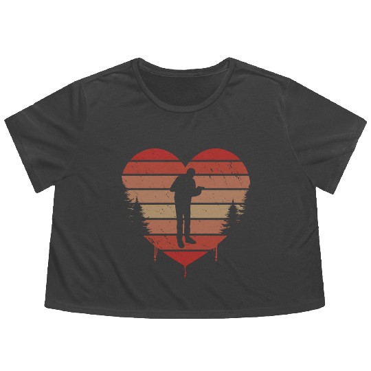 Cute Red Vintage Heart Poetry Valentine Day Love Flowy Cropped Tees