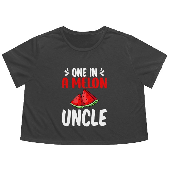One In A Melon Uncle Watermelon Family Flowy Cropped Tees