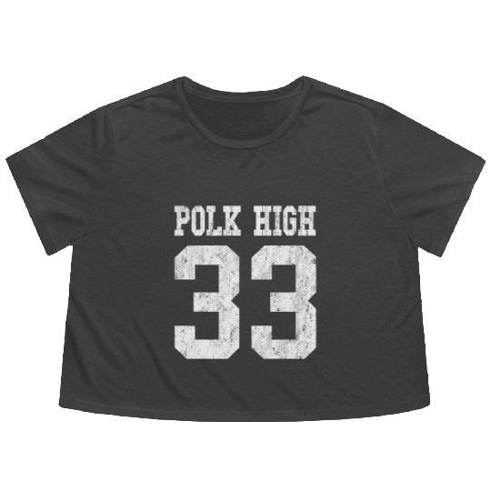 Polk High School Football Jersey 33 Aged Look Flowy Cropped Tees