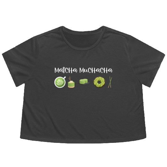 Matcha Muchacha Matcha Latte Green Tea Flowy Cropped Tees