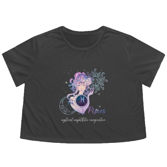 Pisces Zodiac Sign Pisces Horoscope Astrology Flowy Cropped Tees