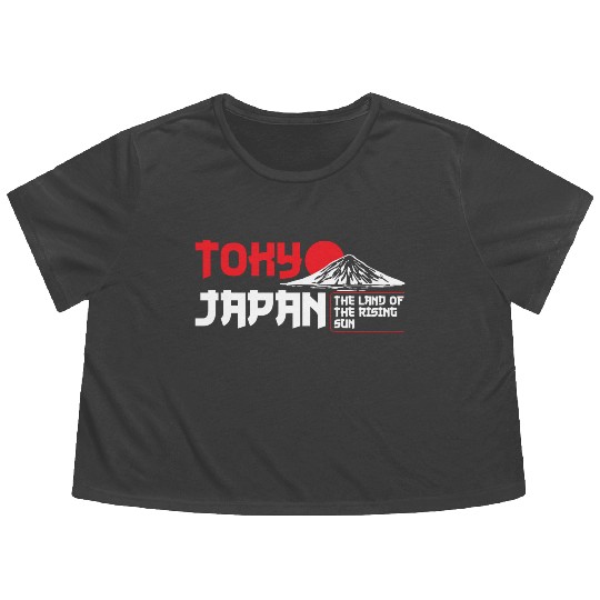 Tokyo City Japanese Flowy Cropped Tees