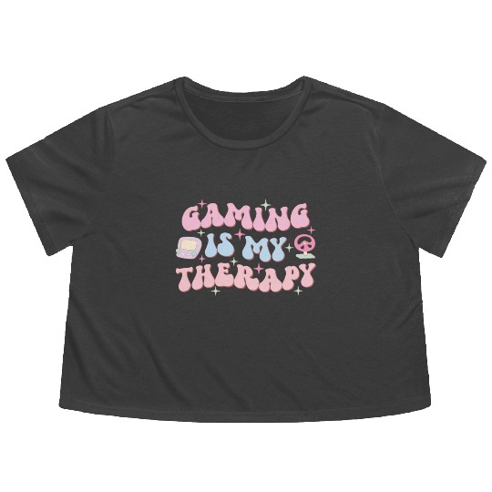 Gaming Is My Therapy, Happy Game Day Flowy Cropped Tees