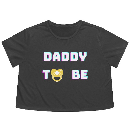 Daddy To Be green Flowy Cropped Tees