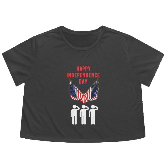 Happy independence day Flowy Cropped Tees