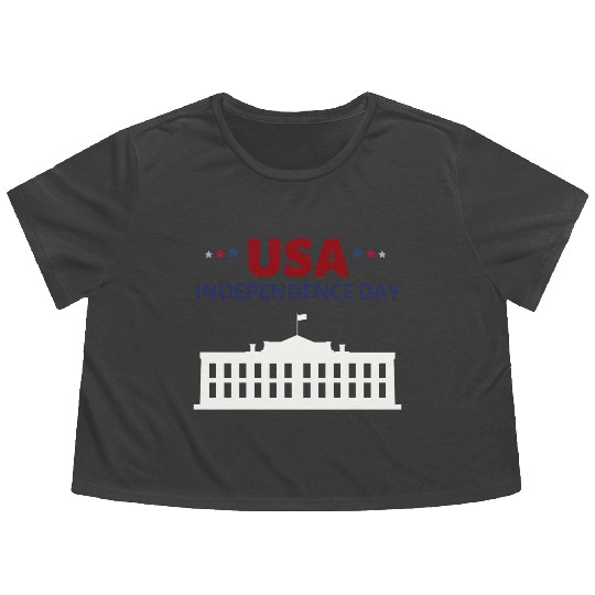 Happy independence day Flowy Cropped Tees