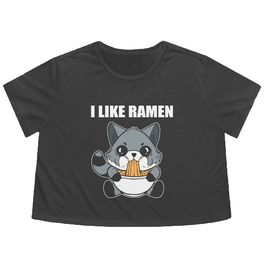 I Like Ramen Japanese Gift Flowy Cropped Tees