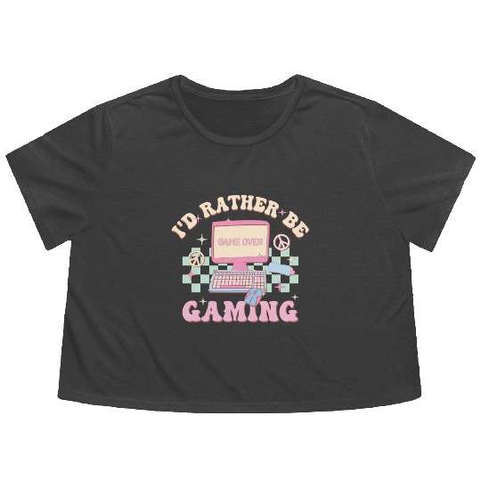 I'd Rather Be Gaming, Happy Game Day Flowy Cropped Tees