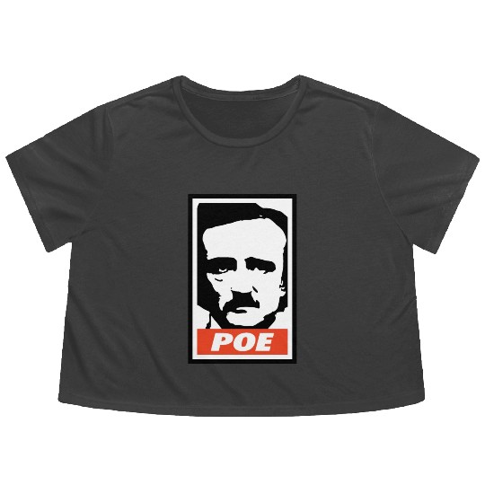Edgar Allan Poe Flowy Cropped Tees